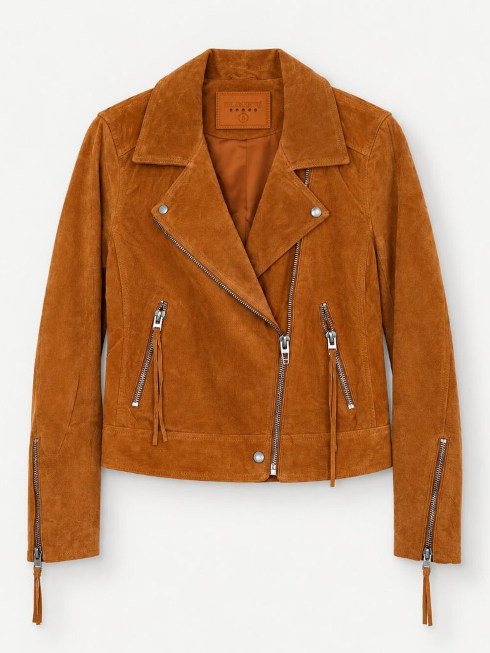 BLANKNYC Brown Suede Fringe Moto Jacket Size Small